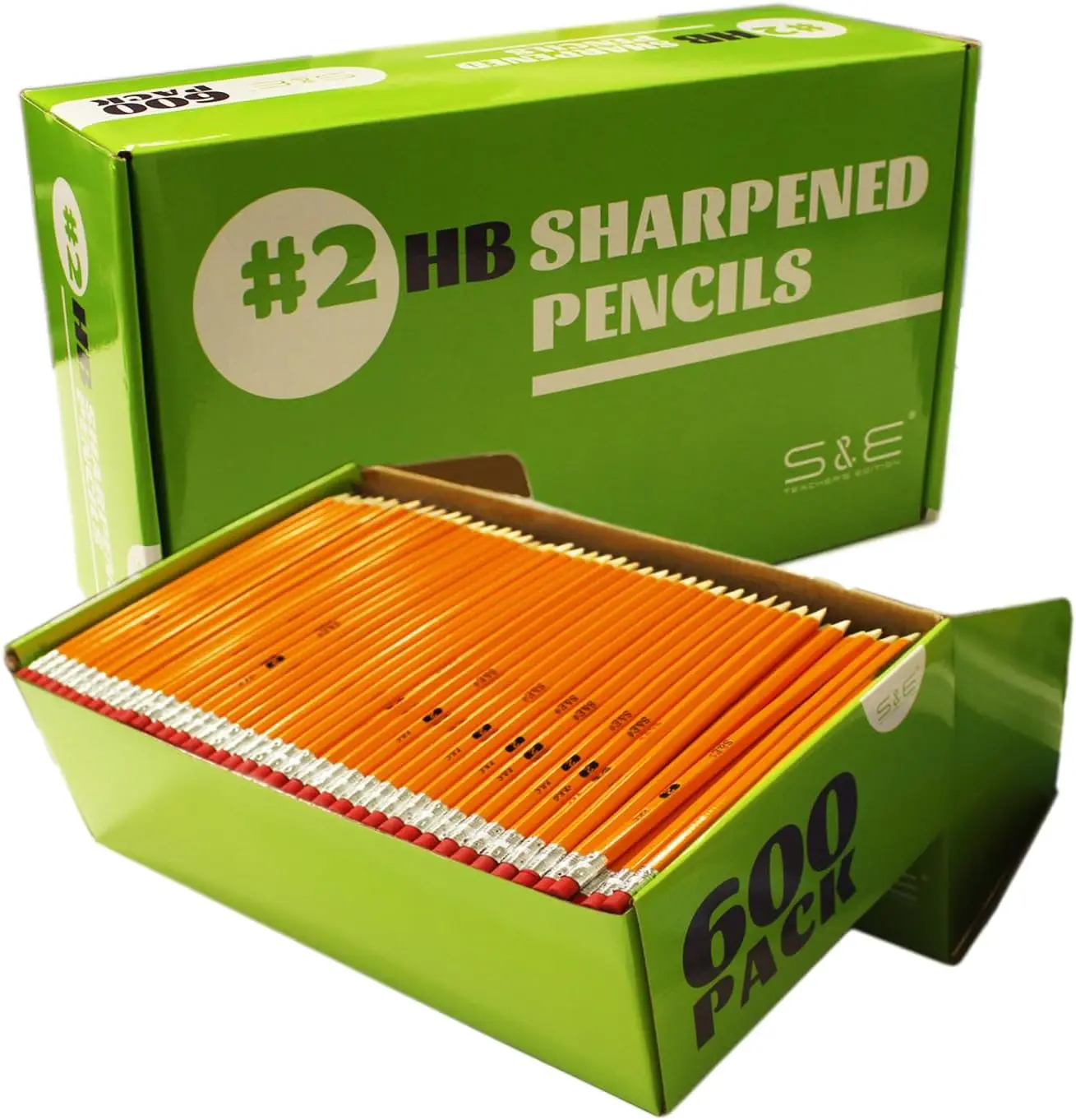 

Предварительно заточенные # 2 карандаша HB с ластиками, желтые, оптовая упаковка 600 шт. для школьных принадлежностей