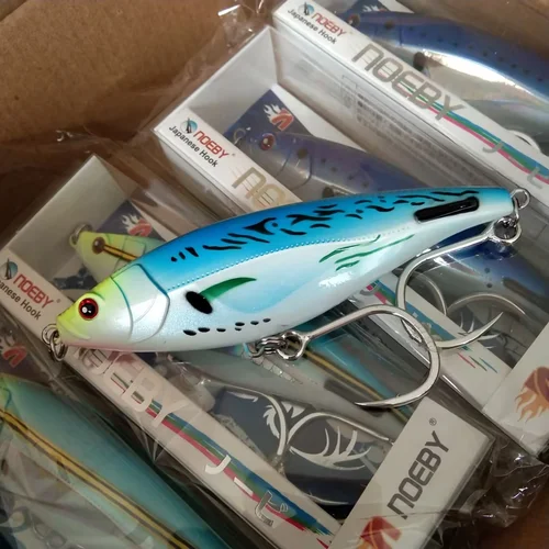 NOEBY-Stickbait-señuelo de pesca con lápiz que se hunde, fundición larga, cebos duros artificiales, señuelo de pesca de atún de lubina, 115mm 43g,150mm 85g