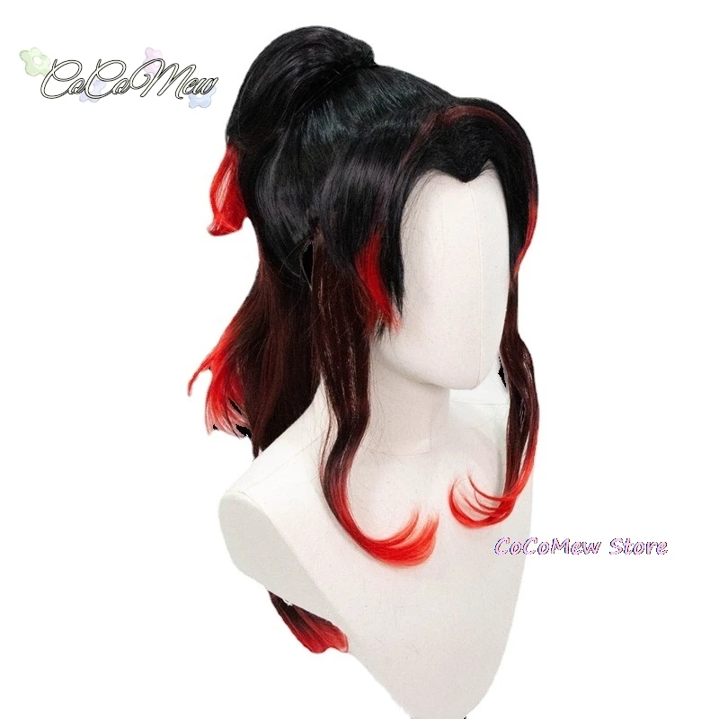 Kokushibo Costume Wig Anime Cosplay Purple Kimono Tsugikuni Michikatsu Wig Halloween Party Demon RolePlay Outfits Carnaval