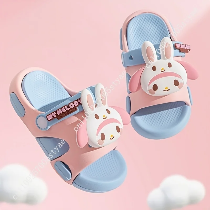 

Kuromi My Melody Sanrio Slippers Adorable Cartoon Character Summer Footwear for Boys and Girls Lightweight EVA Soft for Beach