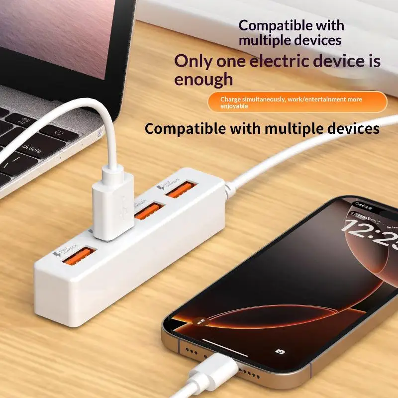 Universal 4 Port USB Fast Charging Power Strip Multi Device Charger Hub For Home Office Travel Desktop Use