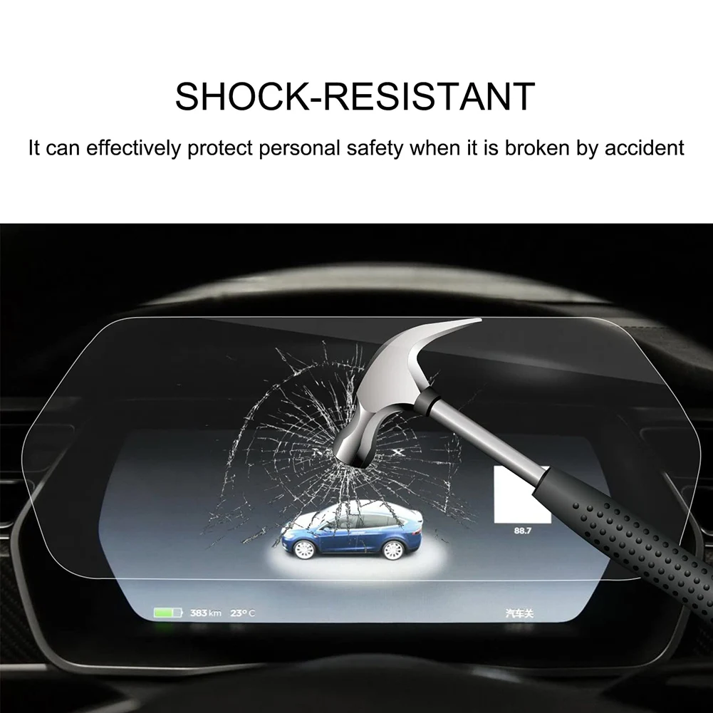 

A040-For 2012-20 Tesla Model S / 16-20 Model X Dashboard + Navigation Screen Film Touchscreen Protection Tempered Glass Film