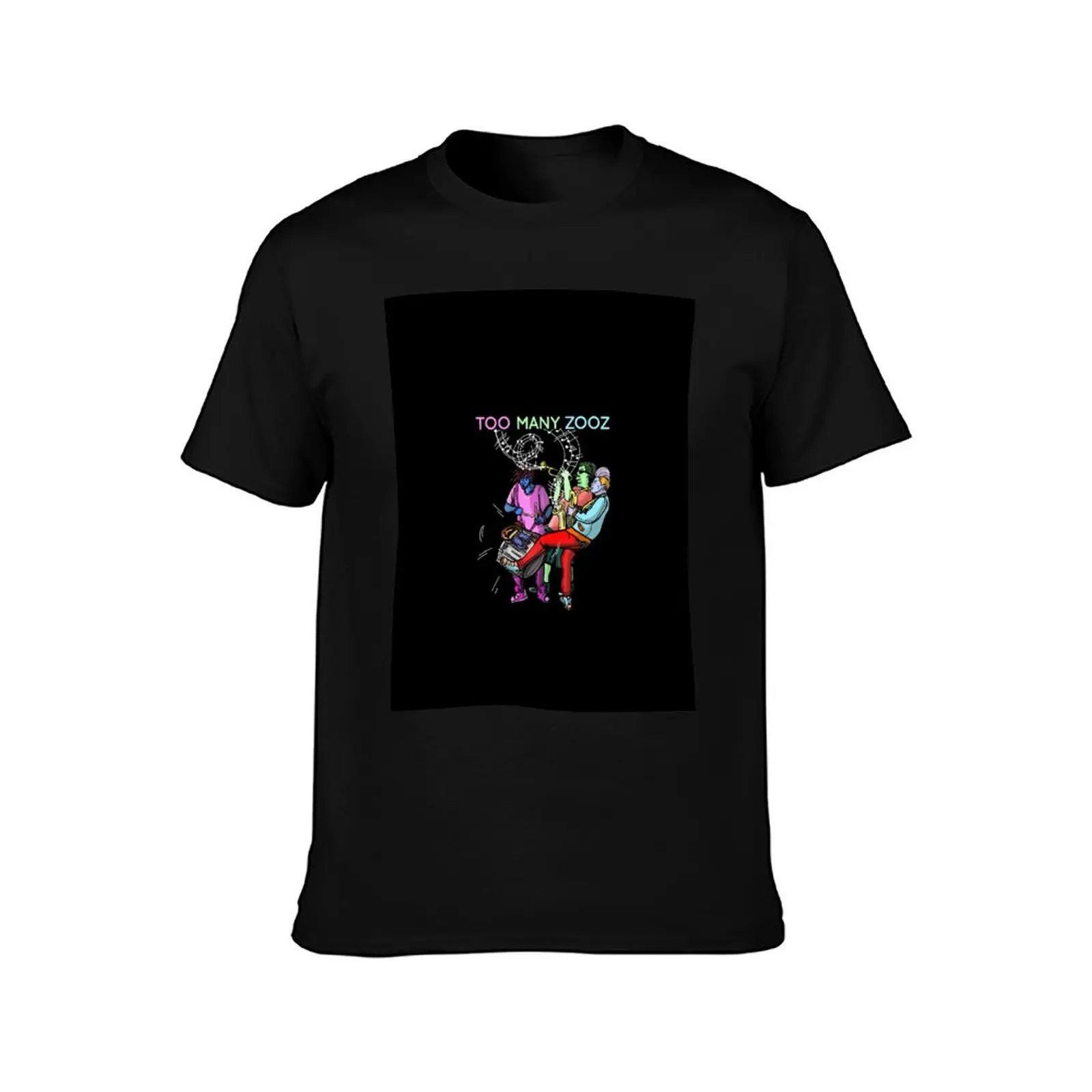 TOO MANY ZOOZ T-Shirt Vintage Print Crew Neck Tee T-Shirt