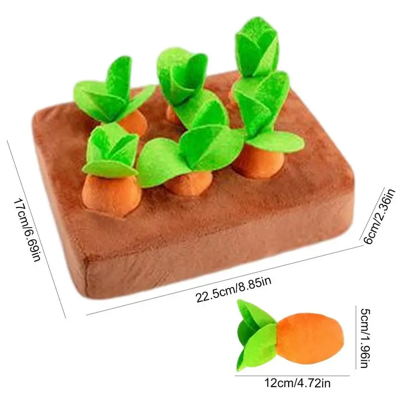 Carrot Snuffle Mat For Dogs Interactive Dog Toys Plush Puzzle Toys Plush Carrot Field Educational Toys For Puppy Large Dogs