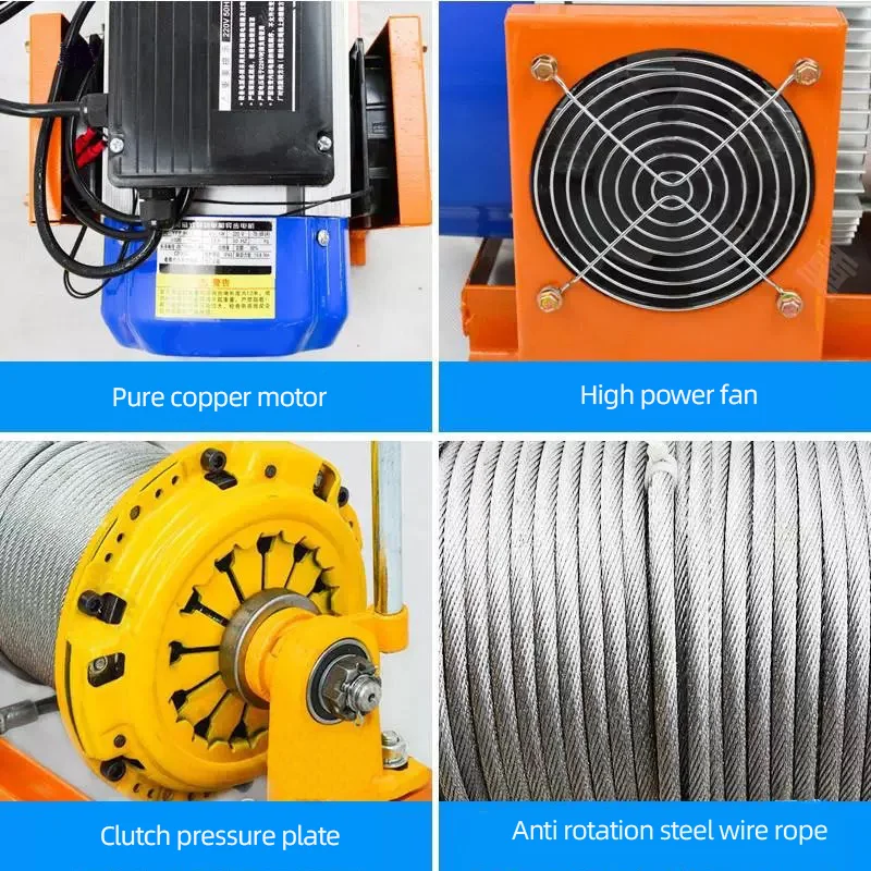 Lifting Speed 22 M/min Electric Winch with Clutch