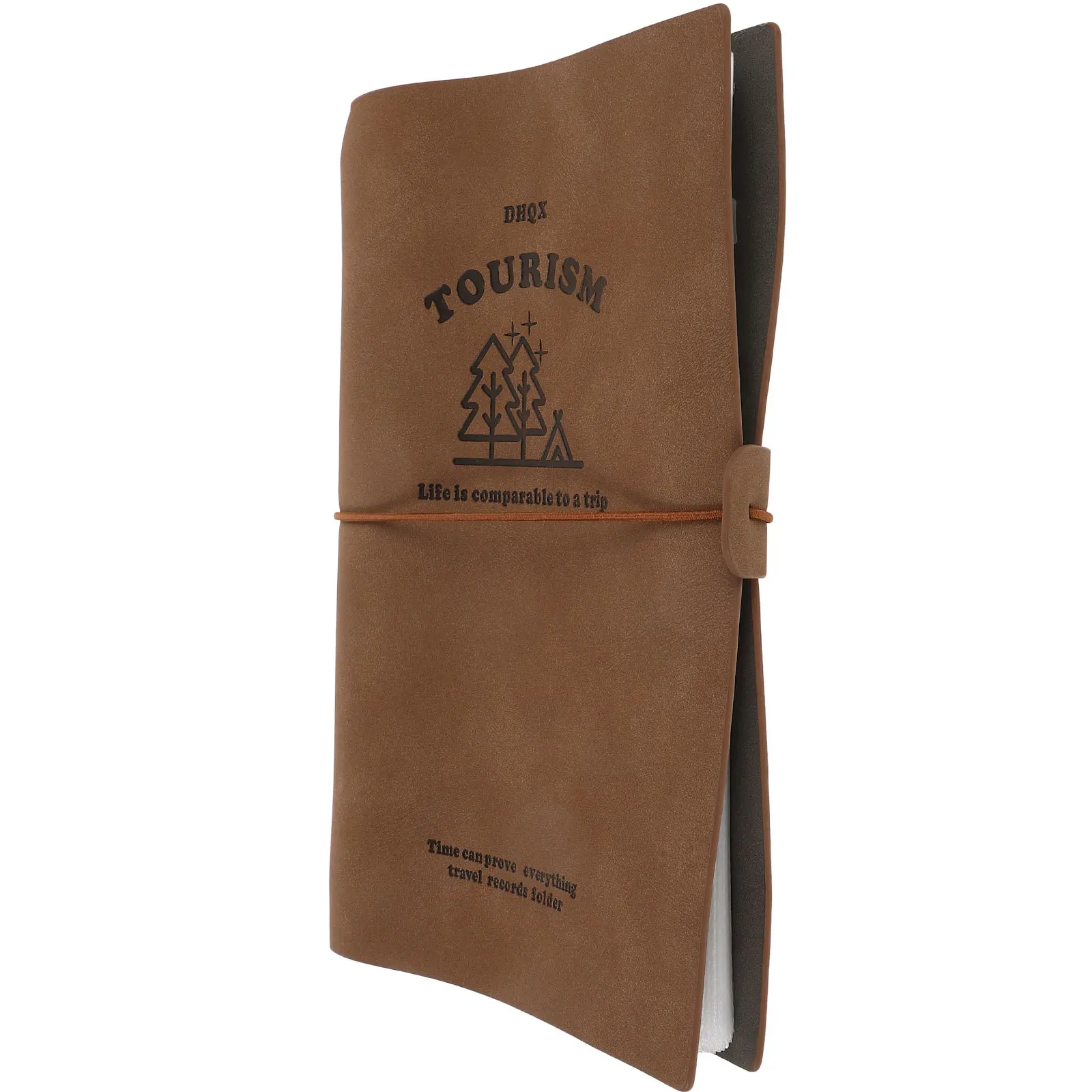 

Jewelry Storage Bag 160 Pages PVC Loose Leaf Album Foldable Jewelry Organizer Earth Brown 3 Grids Ticket Booklet Postcards Album