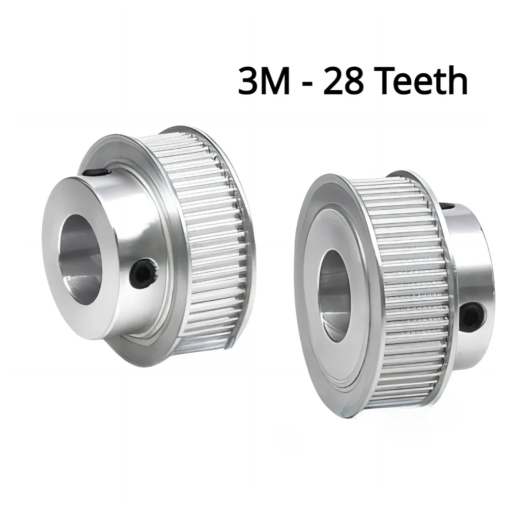 Quality 28 Teeth Timing Pulley for HTD3M Belt - Bore Size 5mm 6mm 6.35mm 8mm 10mm 14mm 15mm