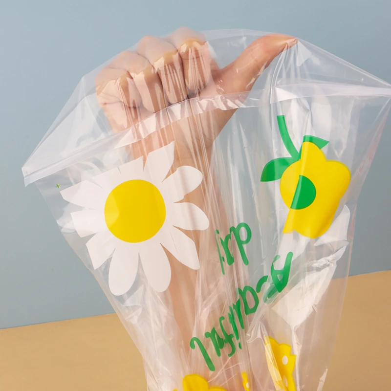 10Pcs Transparent Hello Packaging Bag Plastic Small Flower Shopping Gift Bags For Jewelry Candy Store Small Business Supermarket