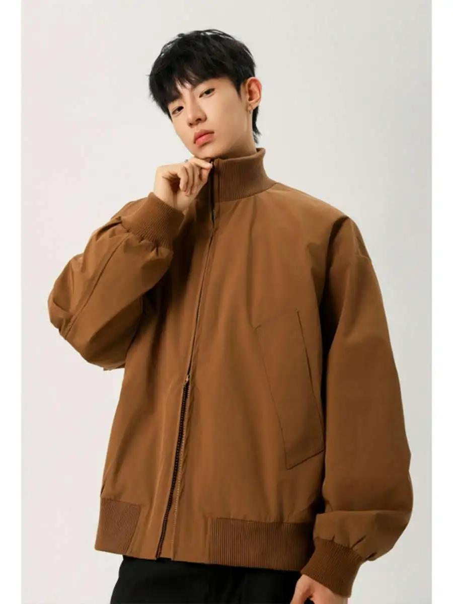 

Американская ретро-куртка-пилот для мужчин, весенне-осенняя, спортивная, свободного кроя, повседневная верхняя одежда из полиэфирного волокна, без бренда, зарегистрированная торговая марка