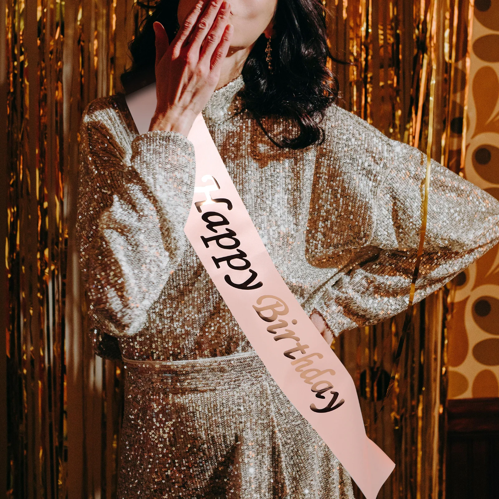 

Birthday Sash for Women with Crown Luxury Golden Foil Strap Adjustable Fit Perfect Birthday Party Accessory Sash for and