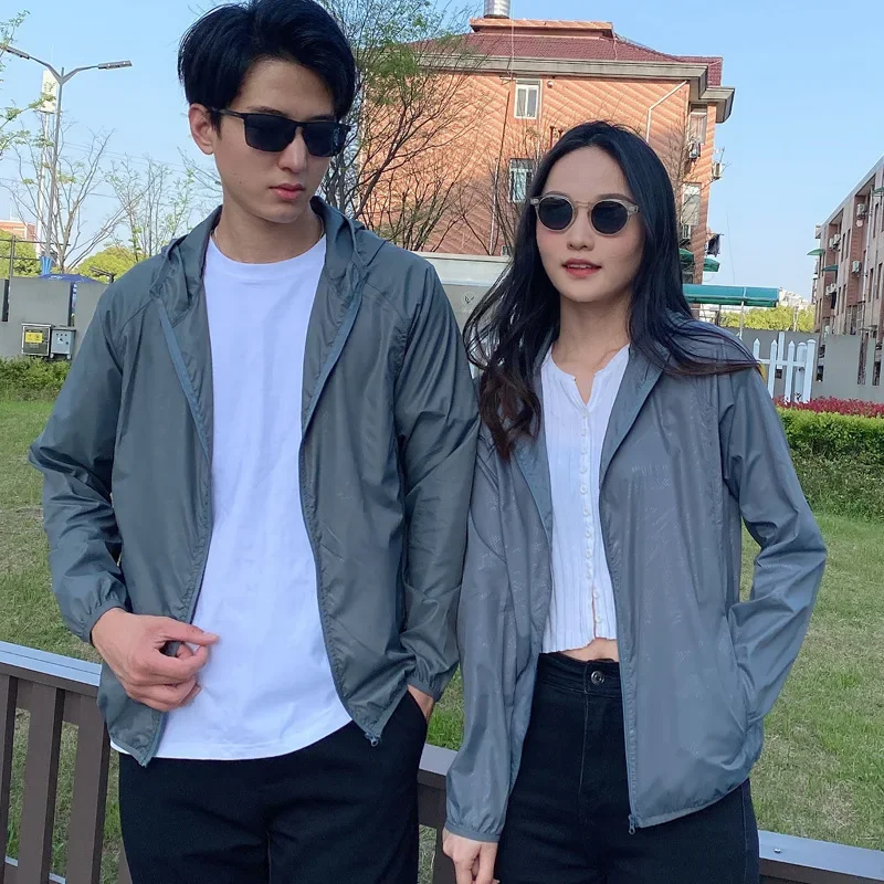 Sunscreen Clothes Summer Light Skin Clothes Men's and Women's Sunscreen Clothes Breathable Blue Sunscreen Shirts Shade