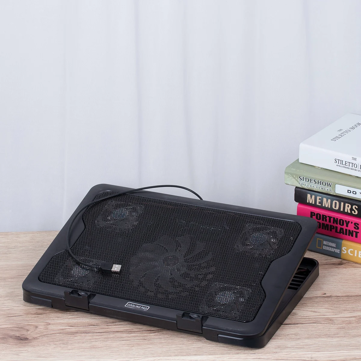 

Radiator Laptop Cooling Base Cooler Fan Portable Pad Strong Wind Black Notebook