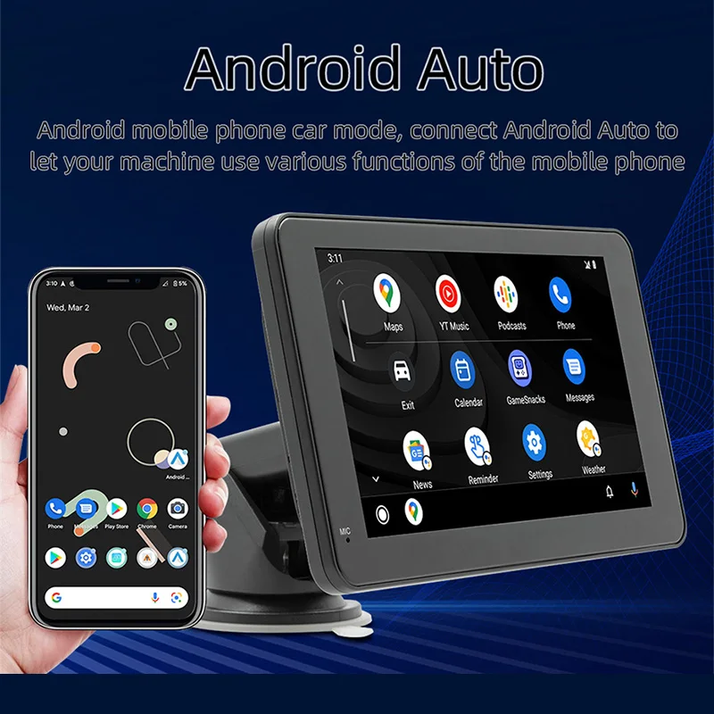 7 بوصة اللاسلكية Carplay أندرويد السيارات راديو السيارة HD شاشة تعمل باللمس سيارة المحمولة MP5 مشغل وسائط متعددة بلوتوث PhoneLink راديو FM #4