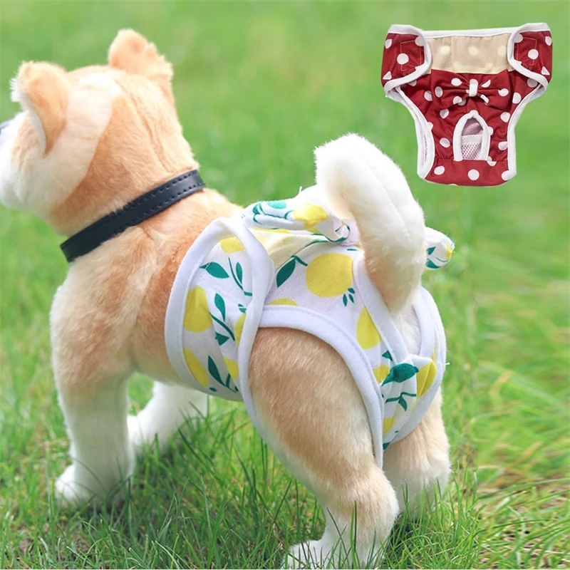 Pet Physiological Pants Breathable Dog Clothes Bowknot Dog Diaper Clothes Female Dog Physiological Pants Princess Pet Panties