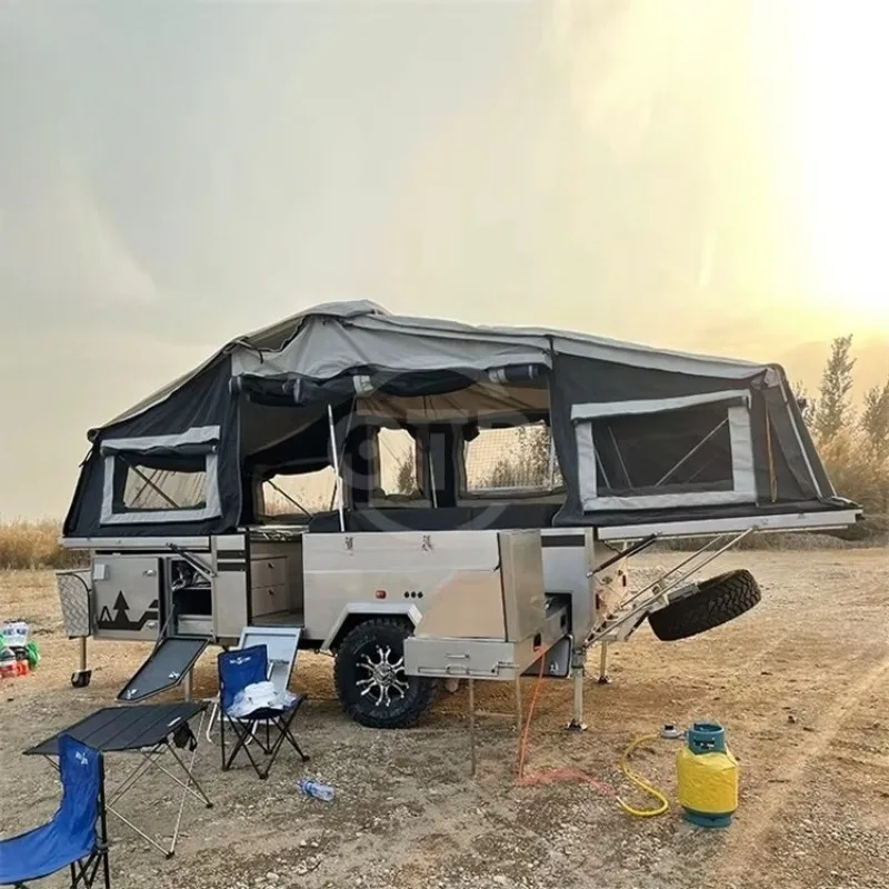 Customized Chinese Suppliers Australian Standard  FL Pull Out Kitchen Twin Fold Camper Trailer