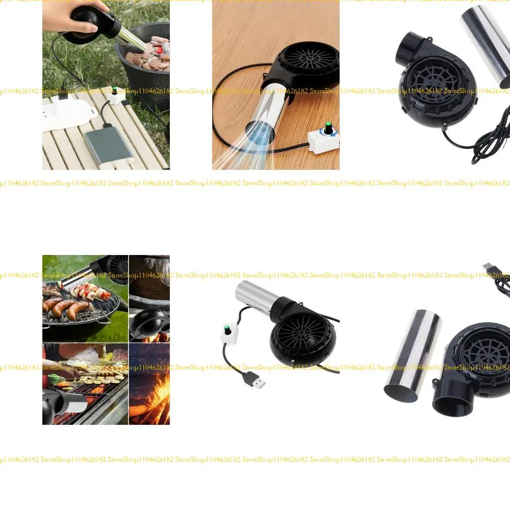 

Q2Q4 Barbecue Air Blower USB 5V2A BBQ Blower with USB Cable Handheld BBQ Fan