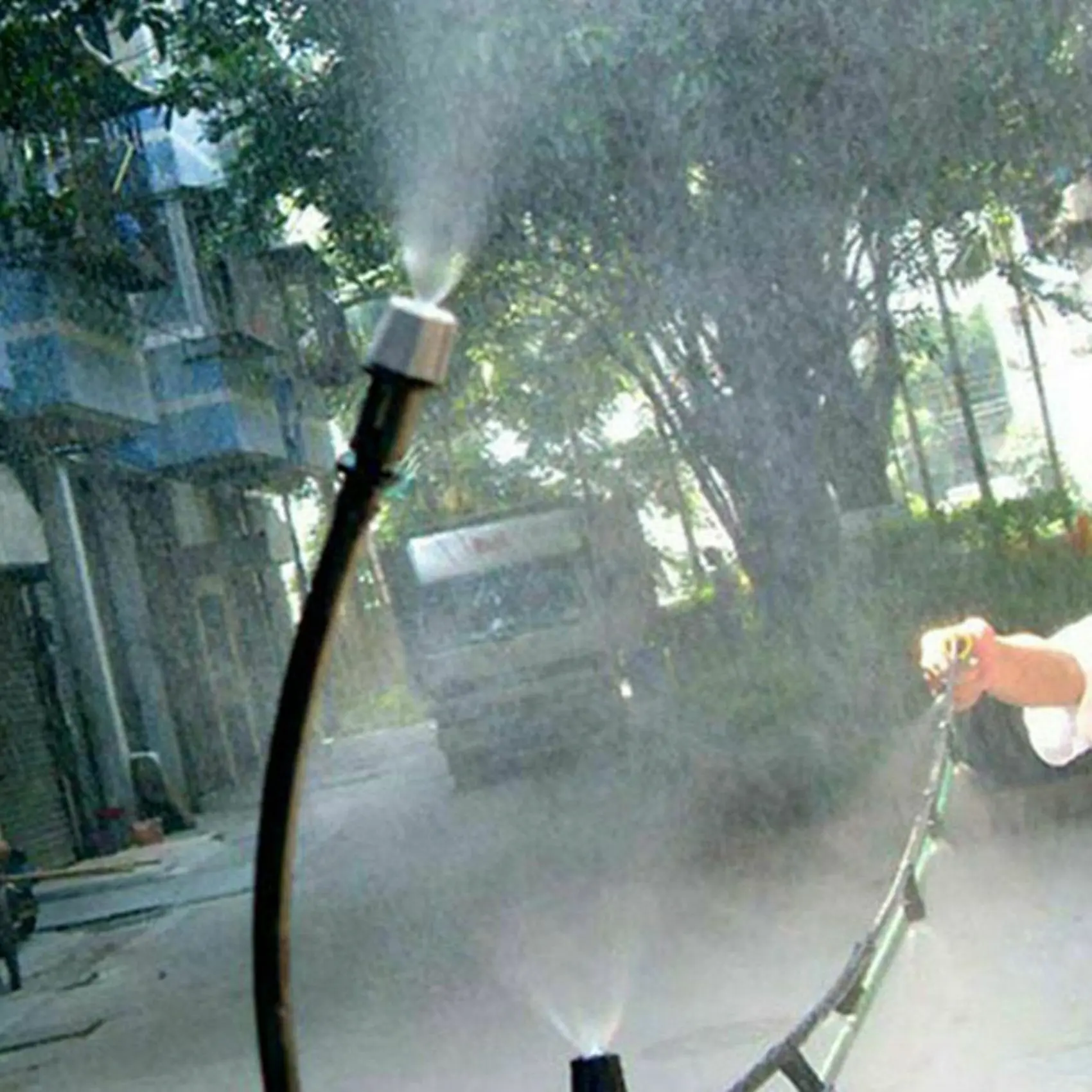 

Комплект системы туманообразования ABMS-2: охлаждающая система для полива, распылительная насадка, шланг для туманообразования, комплект для полива растений в саду, на террасе, в теплице, 10 м