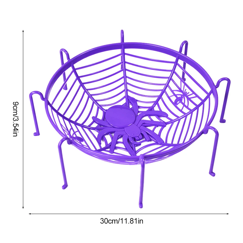 Halloween Plastic Spider Candy Basket Cake Cookie Fruit Plate Tray Festival Party Decoration Horror Props Kids Birthday Favors