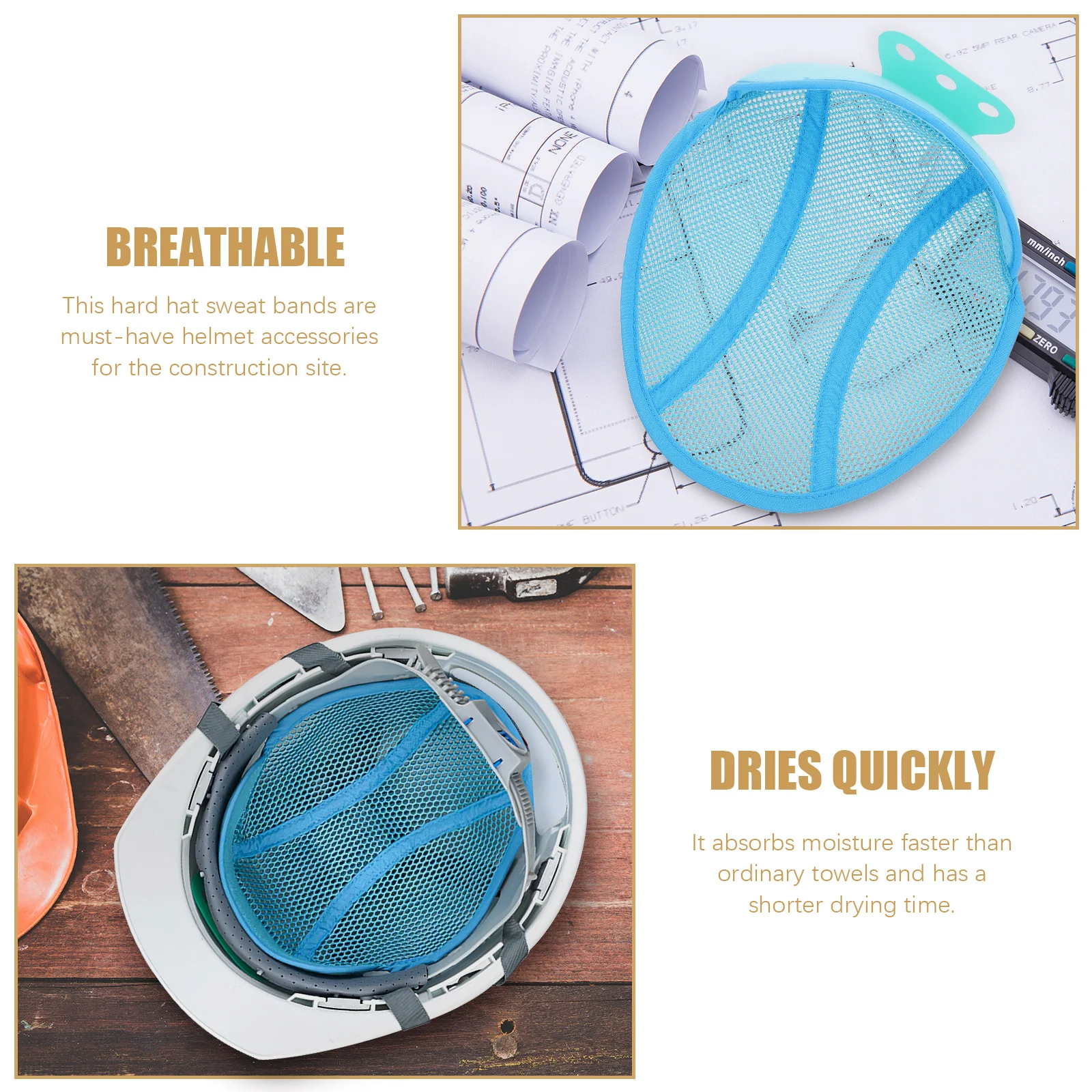 لوحة التبريد بطانة السلامة السماء الزرقاء الرطوبة فتل العرق امتصاص قبعة صلبة ملحق تنفس إدراج ل