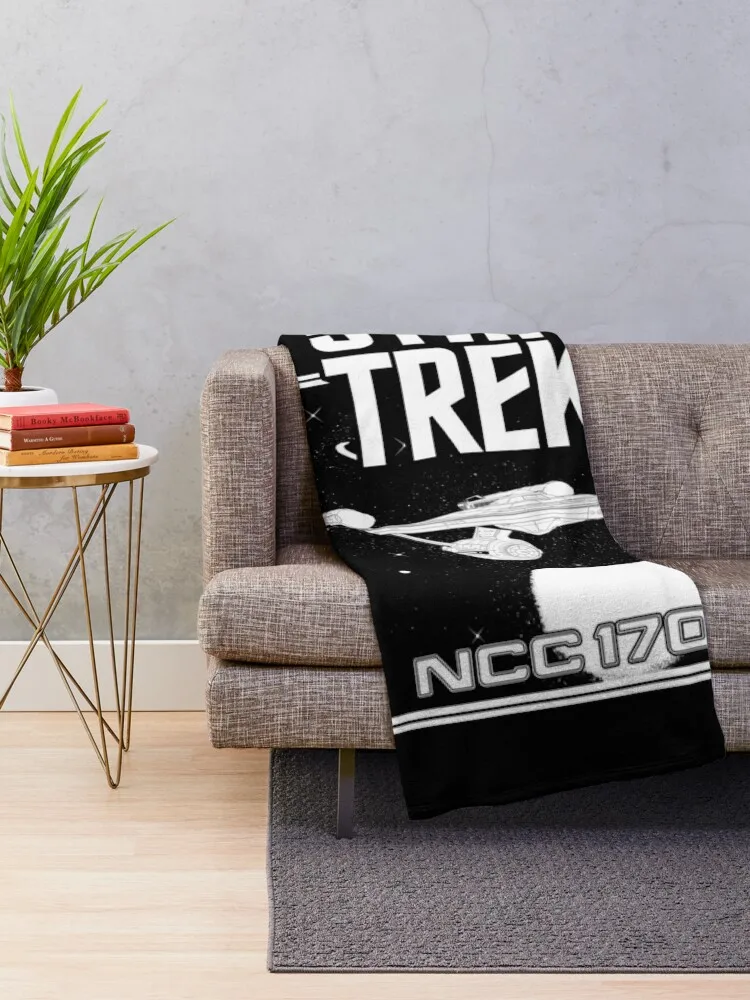 Enterprise NCC 1701 Black and White Throw Blanket anime Flannel Fabric Custom Blanket Heavy Blanket