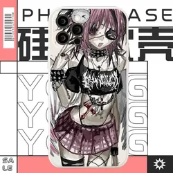 Ins Anime One eyed girl Girl Phone Case For iPhone16PRO MAX 15 14 13 12 11 Pro XR XS Max 7 8 Plus Y2K Cross Cartoon Soft Coves