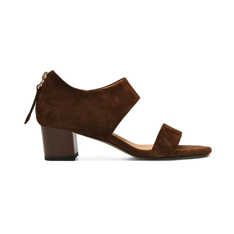 Sandalias de Mujer Tallas Grandes, Color Verde, Beige, Marrón, de PU, con Tacón Alto y Grueso, Casuales, para Fiesta, Oficina, Elegantes, de Verano, con Punta Abierta y Correa en el Tobillo