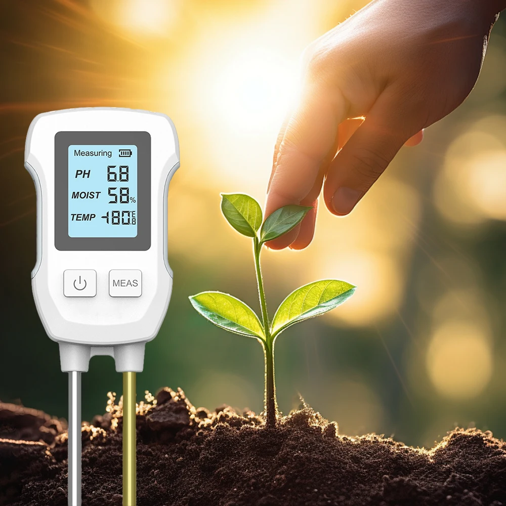 3 In 1 Soil PH Meter LCD Digital Display Soil PH Temperature Humidity Meter Household Bonsai Planting Tool