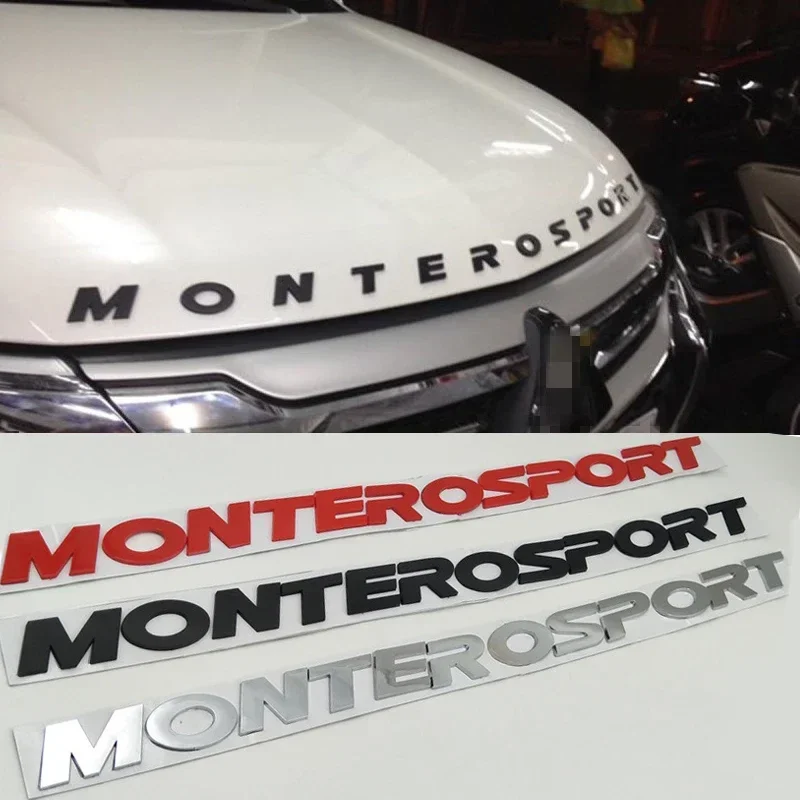 

ABS передний капот автомобиля, эмблема, наклейка для Mitsubishi MonteroSport, логотип, значок на задний багажник, наклейка, внешние аксессуары