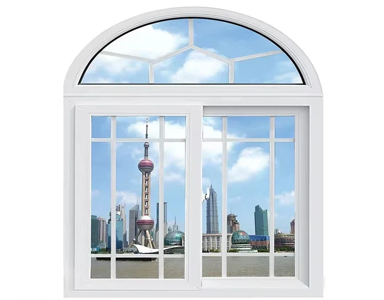 for Exterior round arched top aluminium frame glass window modern french arch top shaped aluminum sliding windows with grill