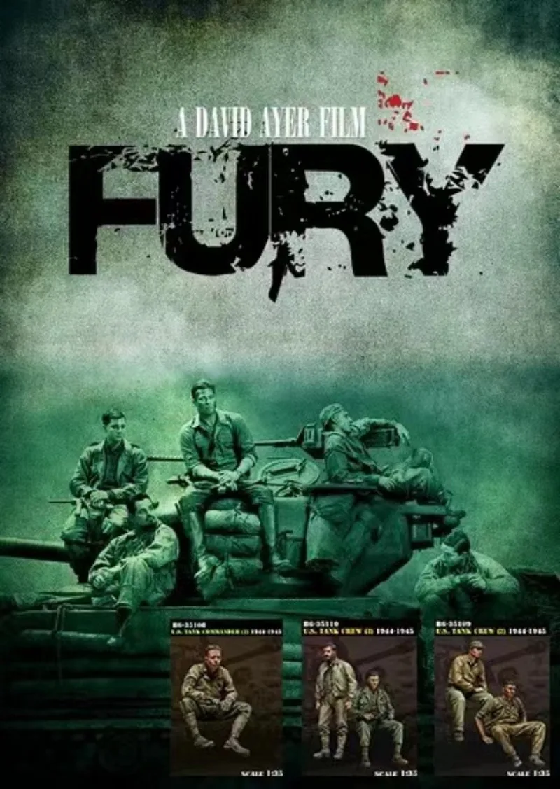 1/35 Scale WWII U.S. Tank Crew 5 Persons Resin Figure Model Building Kits Brad Pitt The film Fury  Unassambled Unpainted C501