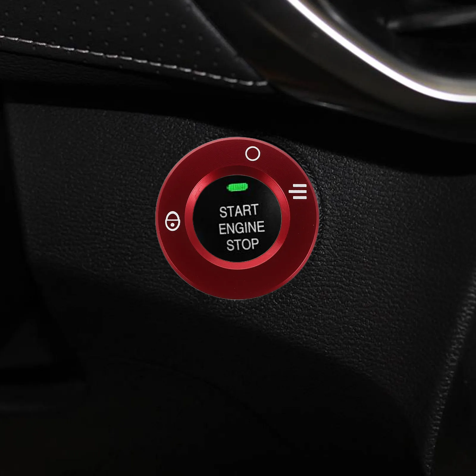 

Keyhole Protection Ring Red Aluminum Alloy Self-Adhesive Ignition Switch Cover For Motorcycle Scooter Push Start Button