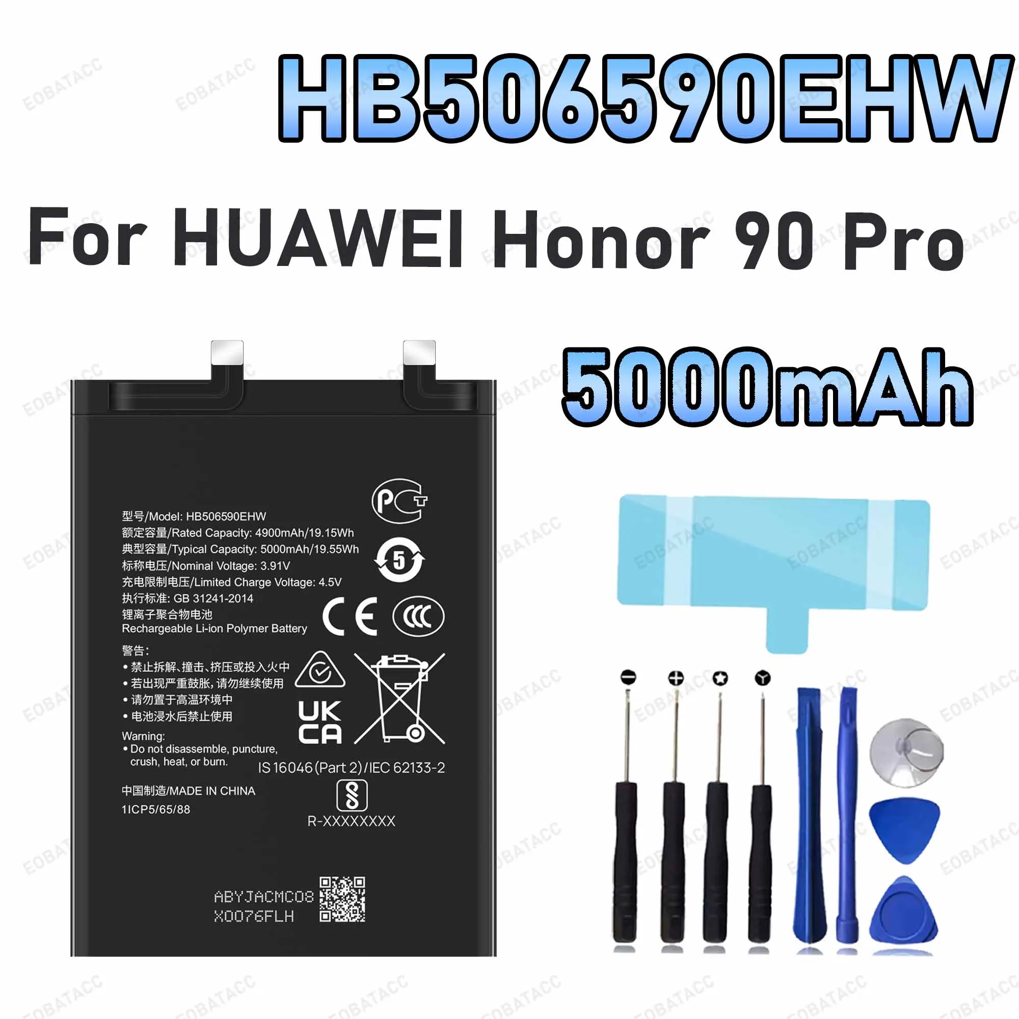 

5000mAh HB506590EHW Replacement Battery for Huawei Honor 90 Pro battery Repair Tools Kit