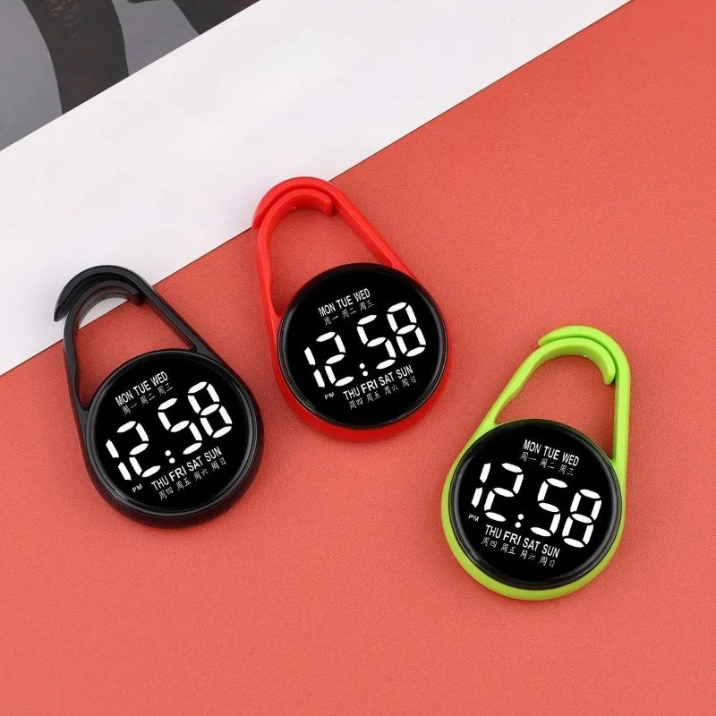 1pc mini LED Electronic Hanging Watch Digital Display Portable Pocket Watch Waterproof Pocket Style Luminous Pocket Watch