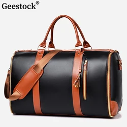 Geestock Convertible Duffle Bag Foldable Suit Storage Bag Large Capacity Travel Bag Business Tote Garment Bags PU Women Handbag
