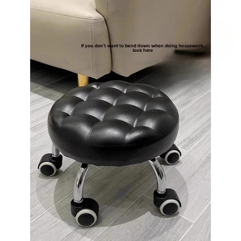 Universal Small Rolling Stool with Smooth Wheels Home Office Bedroom Living Room Easy Glide Low Height Seating Comfortable