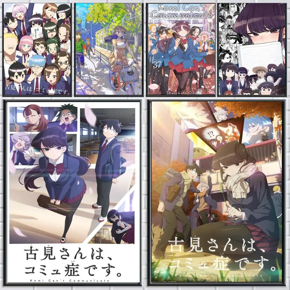 anime K-Komi Cant Communicate-E Poster Peel and Stick Wall Art for Cafe Office Bar and Home Decoration