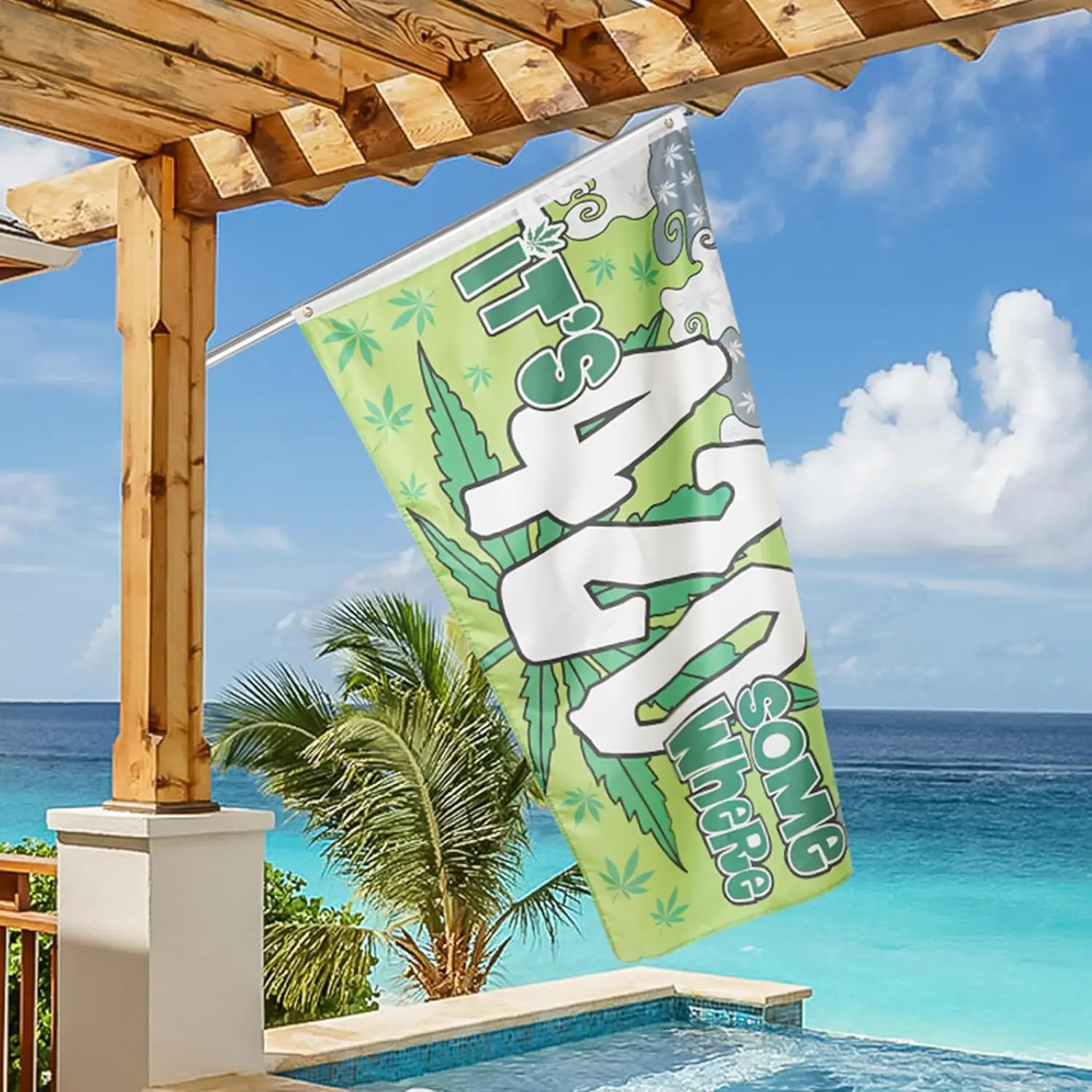 Flagicts 100% Polyester It's 420 Somewhere Flag