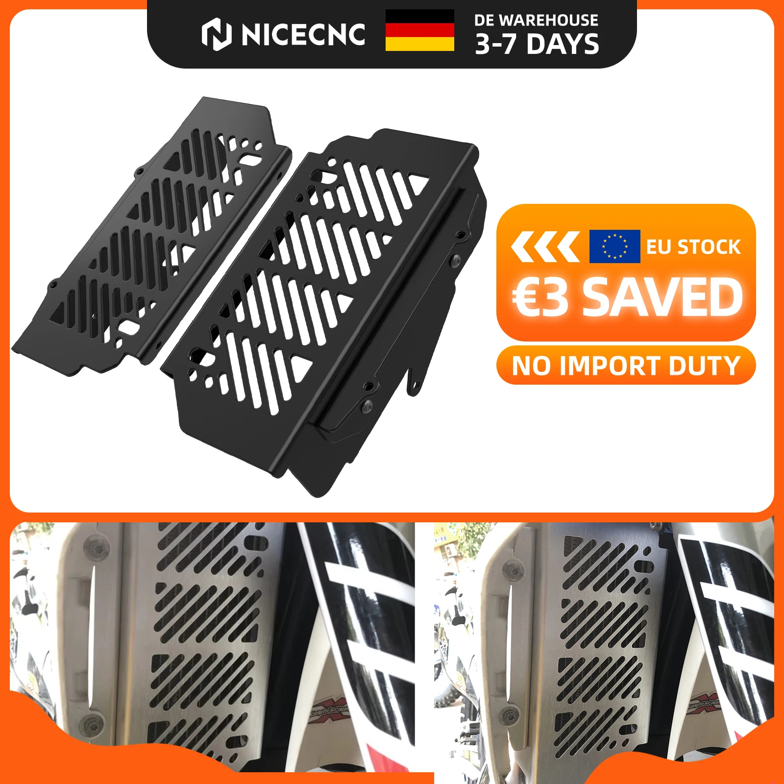 Image of (EU-Lager) Für Husqvarna TE TX TC FE FX FC 125 250 300 350 450 2017 2018 2019 Motorrad-Kühlergrill-Schutzabdeckung