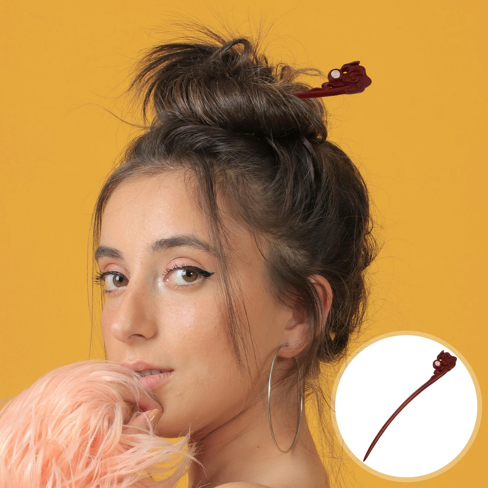 

Vintage Wooden Hair Stick Retro Chinese Hairpin Lightweight Wood Hair Chopstick for Women Daily Hairstyles Wedding Accessory