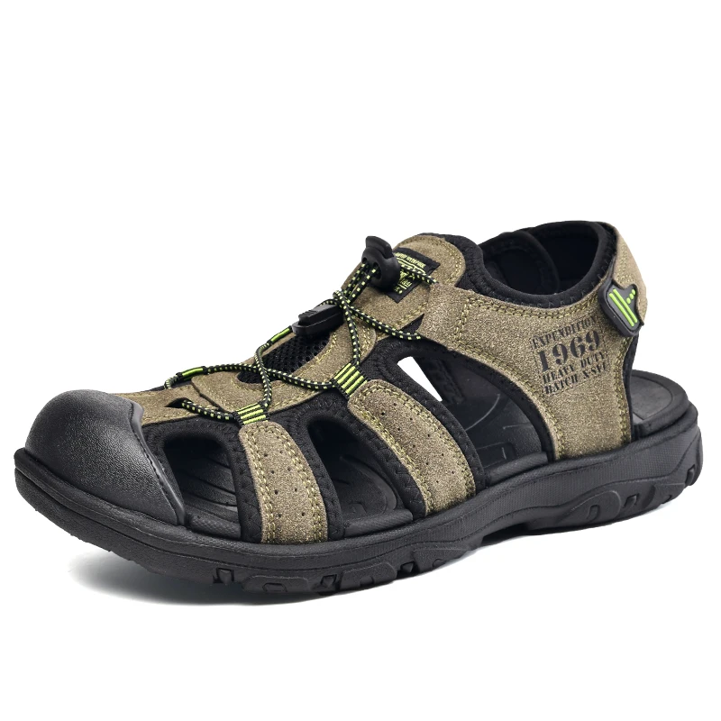 New Classic Men Sandals Summer Breathable Fashion Suede Sandals Men Outdoor Casual Light Sandals Flat Beach Men Sandals 45 46