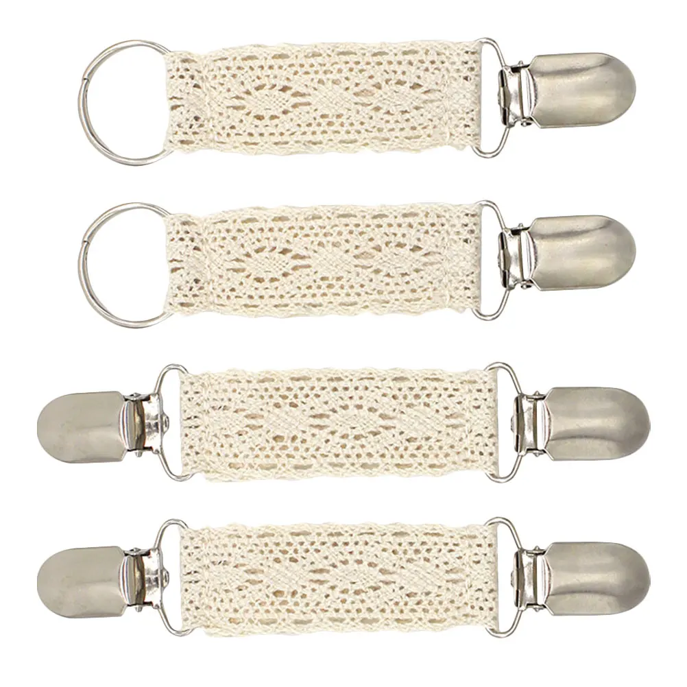 

4Pcs Vintage Lace Hat Clips Portable Sweater Shawl Cardigan Fastener Anti Lost Travel Accessory for Women Daily Use
