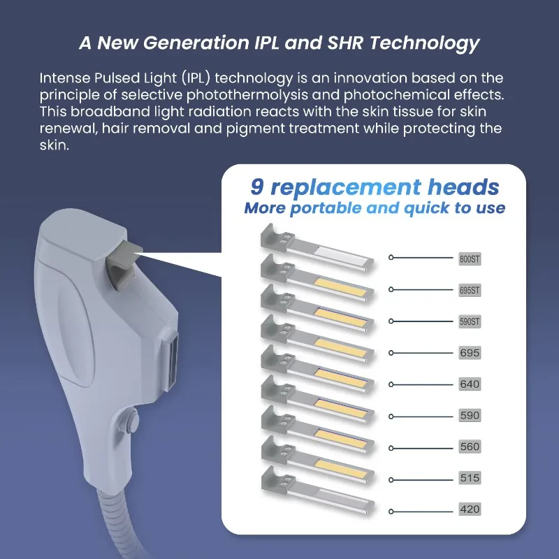 Laser 430nm 480nm 530nm 560nm 640nm IPL OPT Scar Acne Vascular Treatment Dpl Skin Rejuvenation Ipl Hair Removal Machine