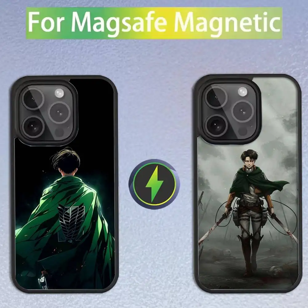 

Levi Ackerman Attack on Titan Phone Case For iPhone 16,15,14,13,12,11,Pro,Max,Plus,Mini,SE Magsafe Magnetic Wireless Charging