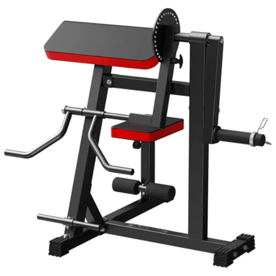 Máquina de rizo de bíceps y tríceps mejorada 2 en 1 con Pedal y asiento ajustable, banco de rizos de predicador cargado con placa, aislamiento de brazo sentado
