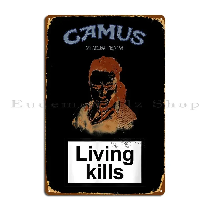 Albert Camus Embrace The Absurd Metal Plaque Poster Club Print Bar Wall Decor Cinema Tin Sign Poster