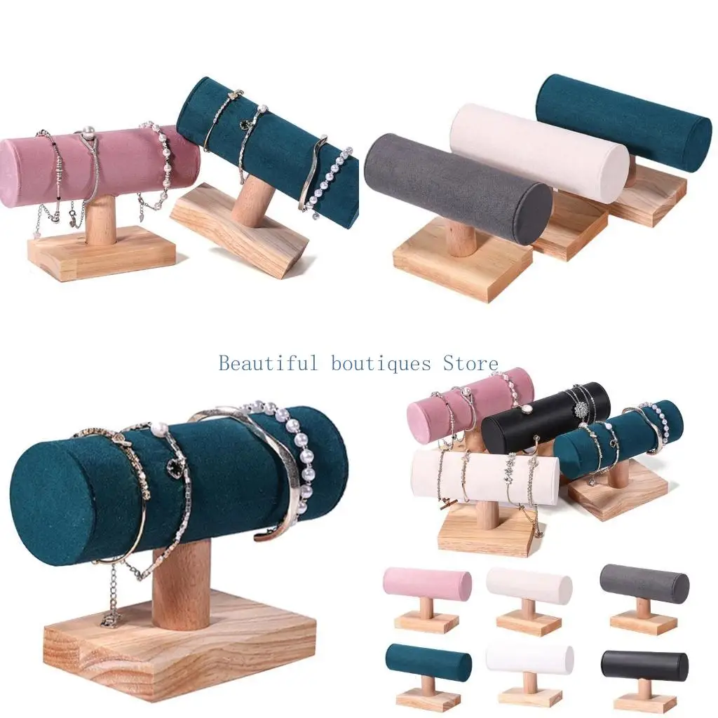 

U4LF Wooden Wristchain Showcases Stand Portable Jewellery Holder Storage