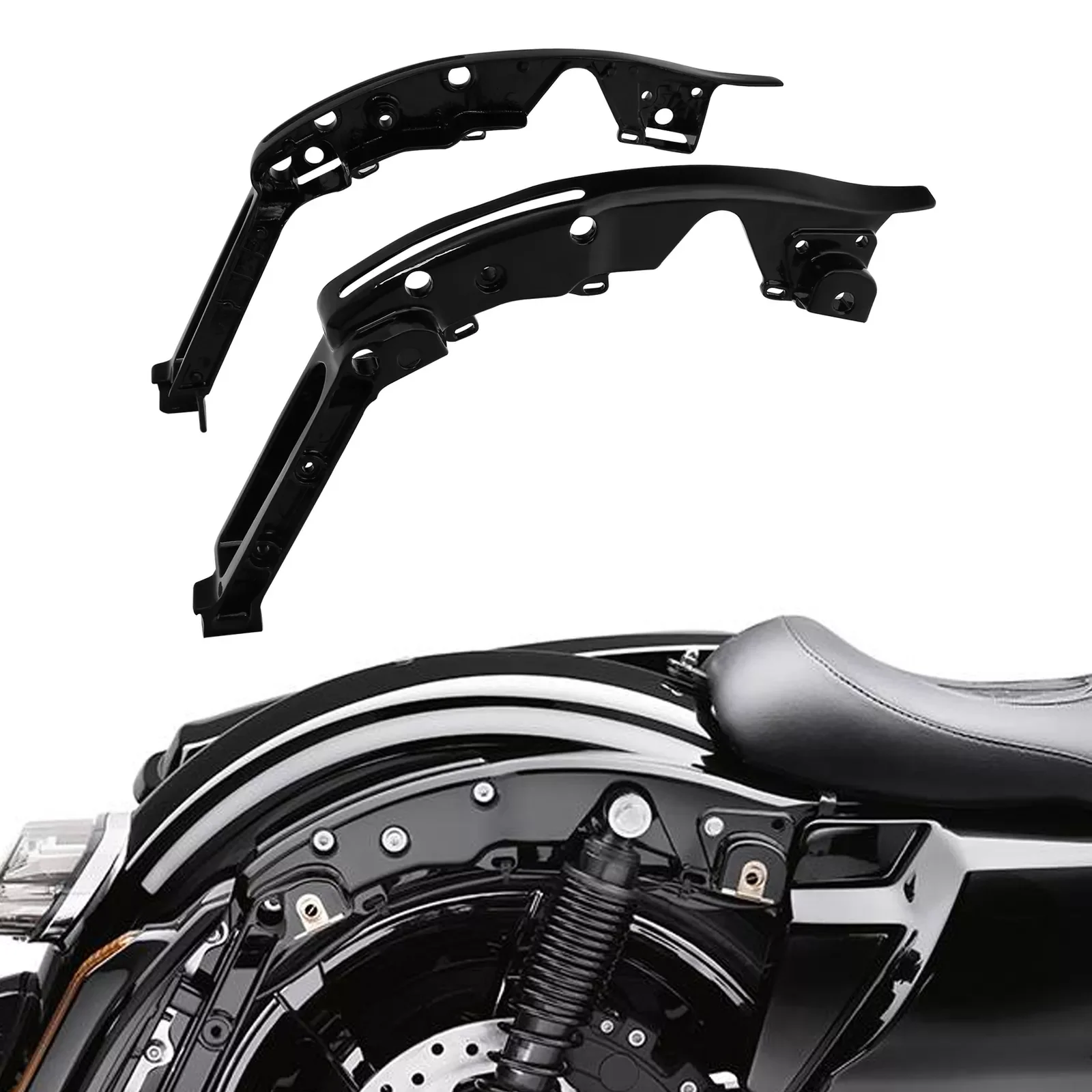 Motorcycle Black Fender Support Kit Fit Harley Touring CVO Electra Glide Road Glide Street Glide Road King Ultra Limited 14-23