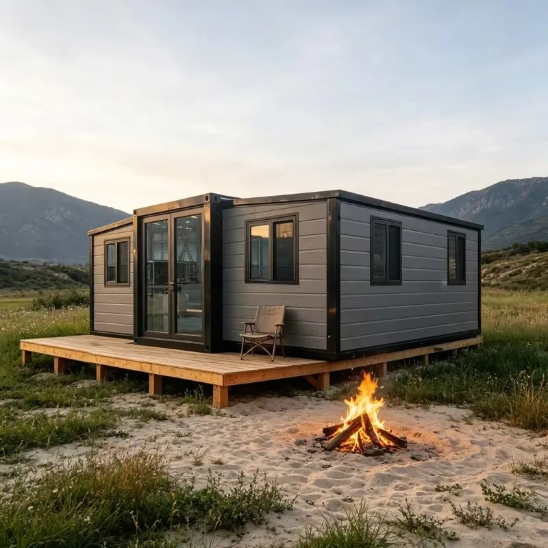 Compact Foldable Tiny Container House Space Saving Folding Design Flexible Layout Portable Prefab Cabin Backyard Studio Outdoor