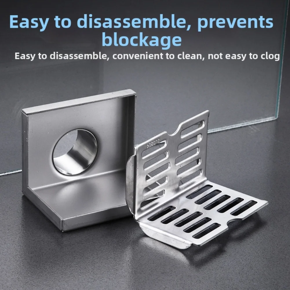 1 قطعة الحائط L-شكل الطابق استنزاف 304 الفولاذ المقاوم للصدأ الزاوية استنزاف للحمام المطبخ شرفة الجانب الصرف #5