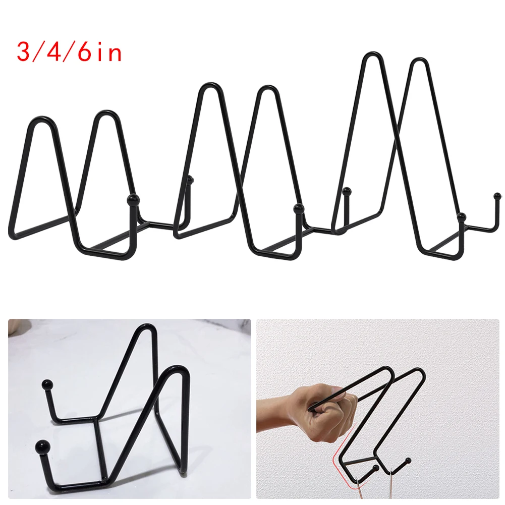 Decoration Tray Support Home Iron Picture Frame Black Coffee Shop Easel Plate Display Rack Stand Storage Stand